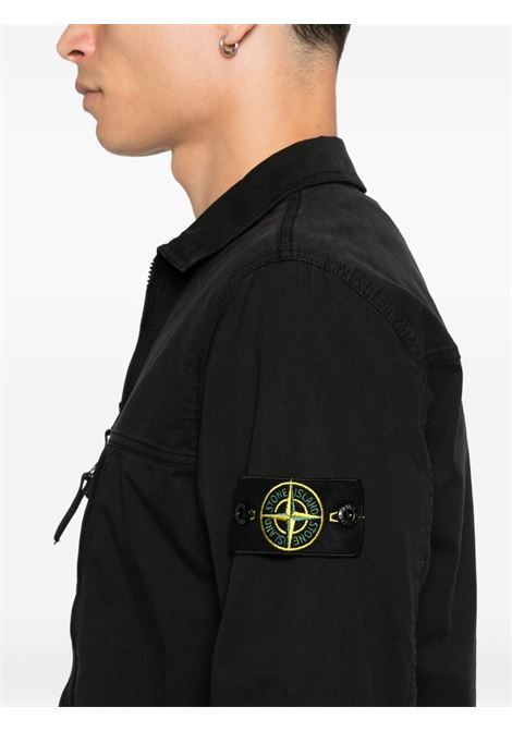 giacca camicia zip umo nera STONE ISLAND | K2S15 1200003 S0010V0029